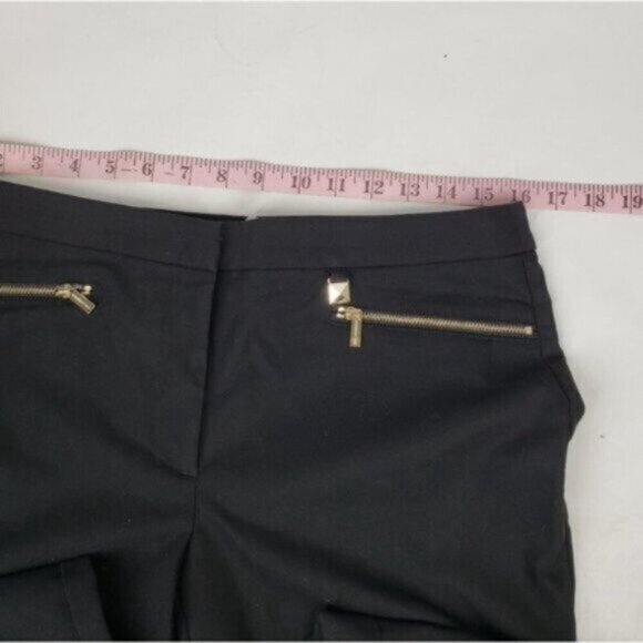 Karl Lagerfeld Paris Cropped Straight Skinny Black Dress Pant Gold Hardw… - Picture 13 of 16
